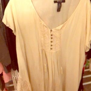 Style and Company bohemian cream color blouse